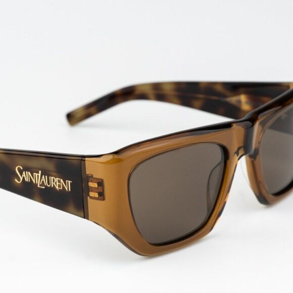 NEW Saint Laurent SL740 002 Brown Havana Square Unisex Sunglasses - Picture 6 of 12